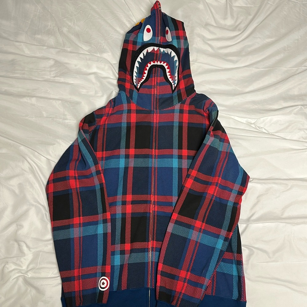 BAPE Check Shark Full Zip Hoodie (SS23)
